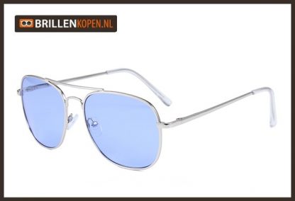 Aviator Cincinnati – Zilveren zonnebril met blauwe glazen