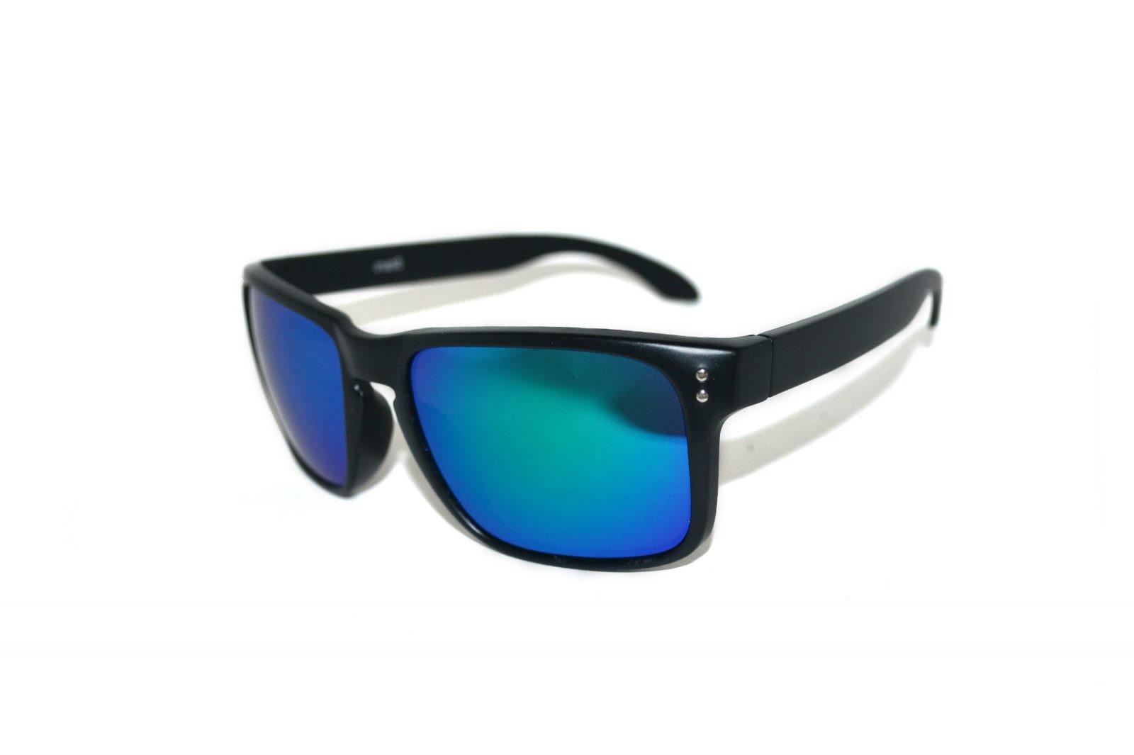 Holbrook-Matzwart-Aqua-zonnebril-matzwart-montuur-groenblauwe-UV-protectie-spiegelglazen-Brillenkopen.nl-linkeraanzicht Holbrook Matzwart Aqua
