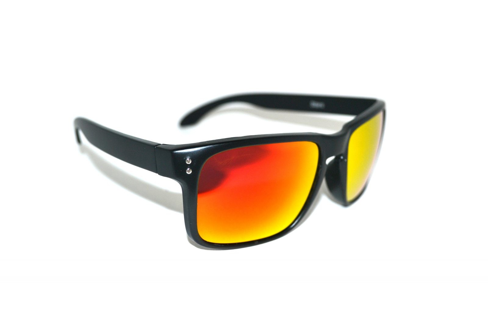 Holbrook-Matzwart-Rood-zonnebril-matzwart-montuur-rode-UV-protectie-spiegelglazen-Brillenkopen.nl-rechteraanzicht Holbrook Matzwart Rood