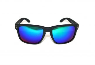 Holbrook-Rubber-Aqua-zonnebril-matzwart-rubber-montuur-aqua-spiegelglazen-met-UV-protectie-Brillenkopen.nl-vooraanzicht