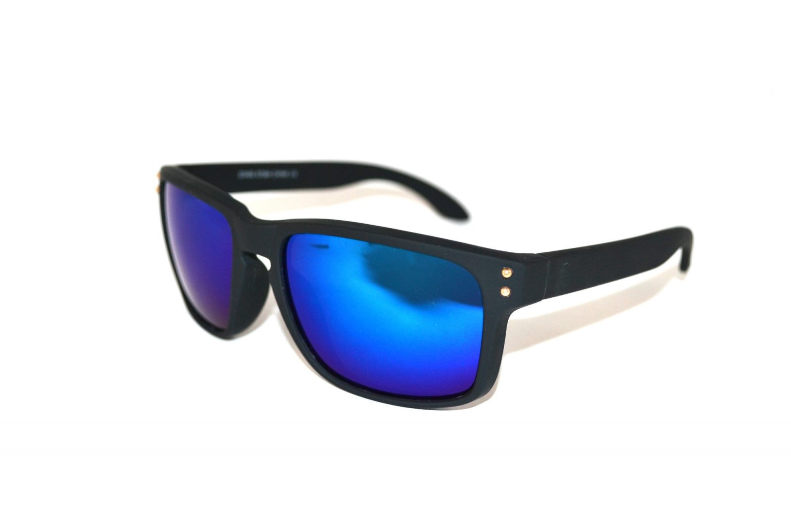 Holbrook-Rubber-Blauw-zonnebril-matzwart-rubber-montuur-blauwe-spiegelglazen-met-UV-protectie-Brillenkopen.nl-linkeraanzicht Holbrook Rubber Blauw